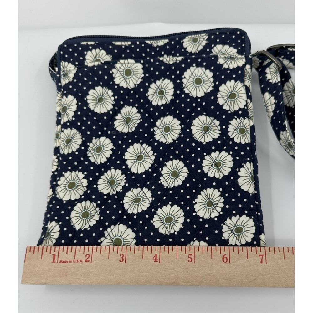 Bella Taylor Mini Crossbody Bag Purse Blue Daisy Cotton ID Card Adjustable Strap - Picture 15 of 16